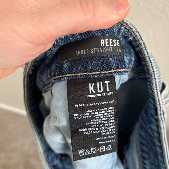 Kut Reese Ankle Straight Leg Medium Wash Blue Denim Jeans 22W - Picture 11 of 14